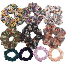Load image into Gallery viewer, Glitter Metalic hair scrunchies Elastic Ponytail Holder for Women &amp; Girl Fashion satin chiffon Tie Accessoires velvet headwear