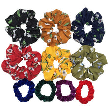Load image into Gallery viewer, Glitter Metalic hair scrunchies Elastic Ponytail Holder for Women &amp; Girl Fashion satin chiffon Tie Accessoires velvet headwear