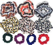 Load image into Gallery viewer, Glitter Metalic hair scrunchies Elastic Ponytail Holder for Women &amp; Girl Fashion satin chiffon Tie Accessoires velvet headwear