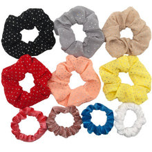 Load image into Gallery viewer, Glitter Metalic hair scrunchies Elastic Ponytail Holder for Women &amp; Girl Fashion satin chiffon Tie Accessoires velvet headwear