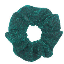 Load image into Gallery viewer, Glitter Metalic hair scrunchies Elastic Ponytail Holder for Women &amp; Girl Fashion satin chiffon Tie Accessoires velvet headwear