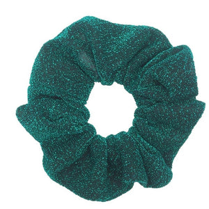 Glitter Metalic hair scrunchies Elastic Ponytail Holder for Women & Girl Fashion satin chiffon Tie Accessoires velvet headwear