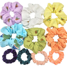 Load image into Gallery viewer, Glitter Metalic hair scrunchies Elastic Ponytail Holder for Women &amp; Girl Fashion satin chiffon Tie Accessoires velvet headwear