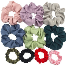 Load image into Gallery viewer, Glitter Metalic hair scrunchies Elastic Ponytail Holder for Women &amp; Girl Fashion satin chiffon Tie Accessoires velvet headwear