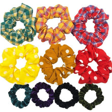 Load image into Gallery viewer, Glitter Metalic hair scrunchies Elastic Ponytail Holder for Women &amp; Girl Fashion satin chiffon Tie Accessoires velvet headwear