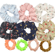 Load image into Gallery viewer, Glitter Metalic hair scrunchies Elastic Ponytail Holder for Women &amp; Girl Fashion satin chiffon Tie Accessoires velvet headwear