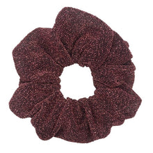 Load image into Gallery viewer, Glitter Metalic hair scrunchies Elastic Ponytail Holder for Women &amp; Girl Fashion satin chiffon Tie Accessoires velvet headwear