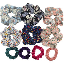 Load image into Gallery viewer, Glitter Metalic hair scrunchies Elastic Ponytail Holder for Women &amp; Girl Fashion satin chiffon Tie Accessoires velvet headwear