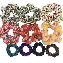 Load image into Gallery viewer, Glitter Metalic hair scrunchies Elastic Ponytail Holder for Women &amp; Girl Fashion satin chiffon Tie Accessoires velvet headwear