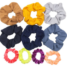 Load image into Gallery viewer, Glitter Metalic hair scrunchies Elastic Ponytail Holder for Women &amp; Girl Fashion satin chiffon Tie Accessoires velvet headwear