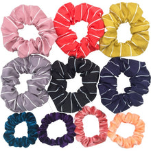 Load image into Gallery viewer, Glitter Metalic hair scrunchies Elastic Ponytail Holder for Women &amp; Girl Fashion satin chiffon Tie Accessoires velvet headwear