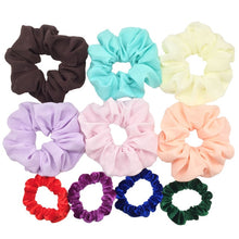 Load image into Gallery viewer, Glitter Metalic hair scrunchies Elastic Ponytail Holder for Women &amp; Girl Fashion satin chiffon Tie Accessoires velvet headwear