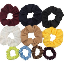 Load image into Gallery viewer, Glitter Metalic hair scrunchies Elastic Ponytail Holder for Women &amp; Girl Fashion satin chiffon Tie Accessoires velvet headwear