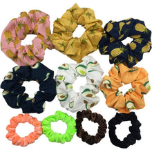 Load image into Gallery viewer, Glitter Metalic hair scrunchies Elastic Ponytail Holder for Women &amp; Girl Fashion satin chiffon Tie Accessoires velvet headwear