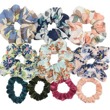 Load image into Gallery viewer, Glitter Metalic hair scrunchies Elastic Ponytail Holder for Women &amp; Girl Fashion satin chiffon Tie Accessoires velvet headwear