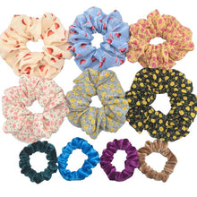 Load image into Gallery viewer, Glitter Metalic hair scrunchies Elastic Ponytail Holder for Women &amp; Girl Fashion satin chiffon Tie Accessoires velvet headwear