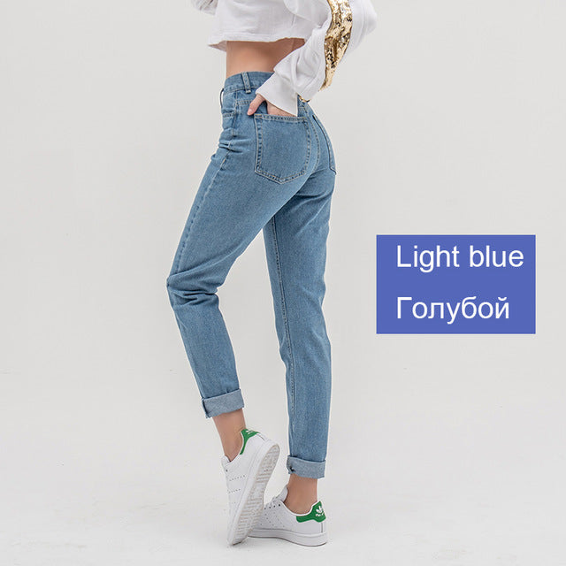 Jean woman mom jeans pants with high waist push up